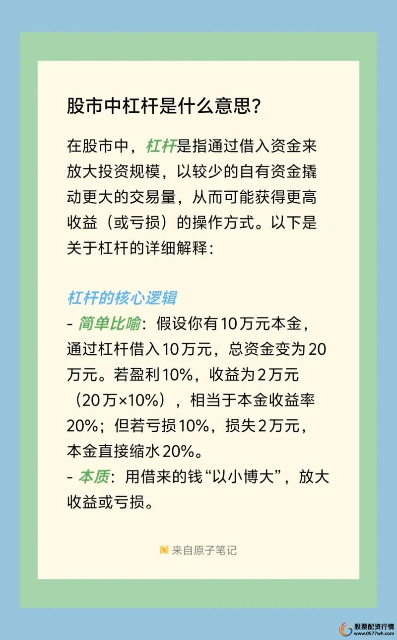 股票杠杆投资风险_炒股杠杆融资融券业务_炒股杠杆是什么意思