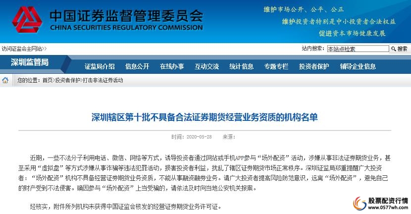 证监会曝光场外配资平台_配资平台哪个好_非法场外配资平台名单